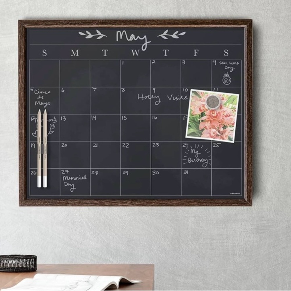 20x16” Magnetic Chalkboard Calender